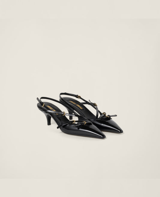 Miu Miu Patent leather slingbacks with buckles