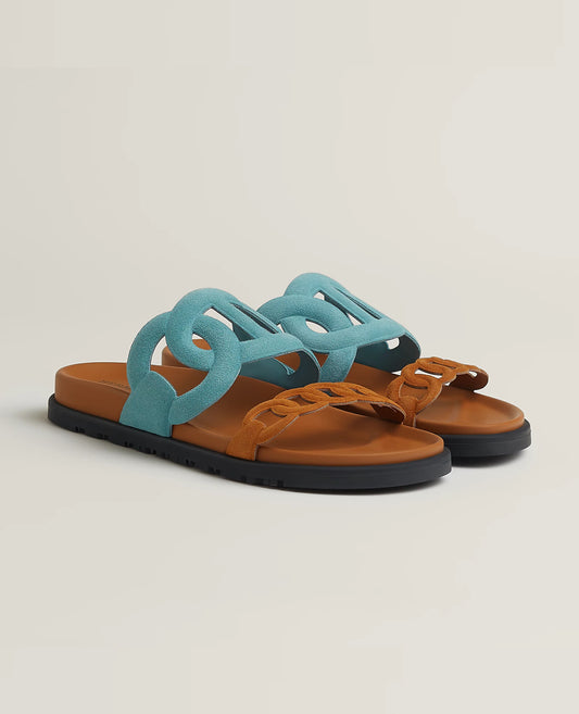 Hermès Extra Sandal Bleu Minéral / Naturel