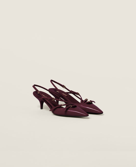 Miu Miu Patent leather slingbacks with buckles