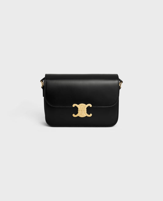 Celine Classique Triomphe Bag In Shiny Calfskin