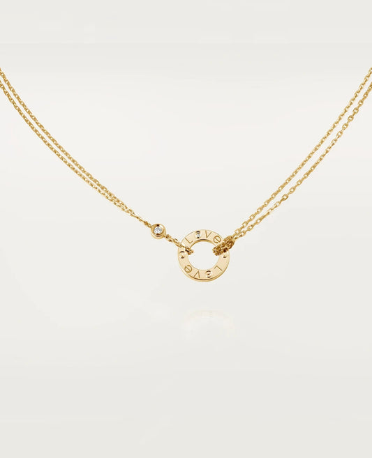 Cartier Love Necklace, 2 Diamonds Gold