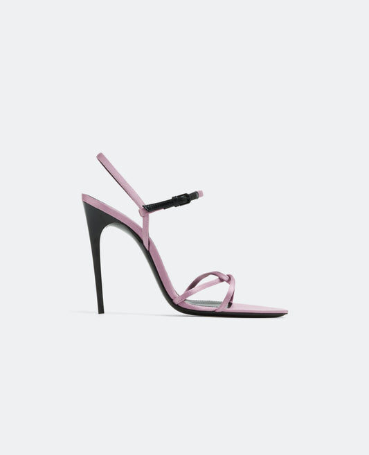 Saint Laurent Clara Sandals in Silk Satin