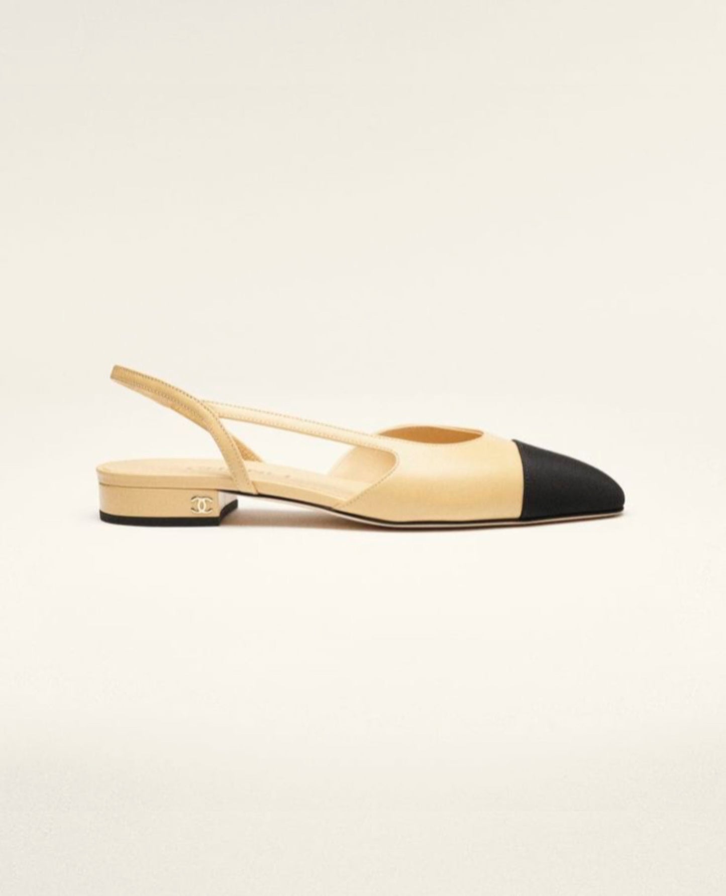 Coco SLINGBACKS Goatskin & Grosgrain Beige & Black