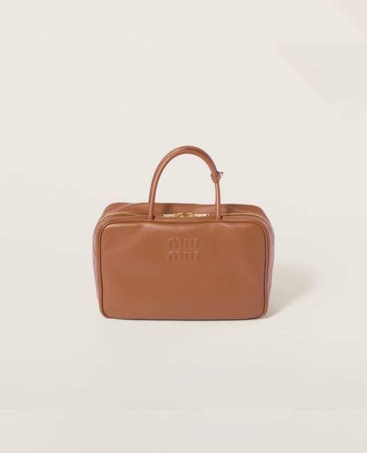 Miu Miu Cognac Leather Top-handle Bag