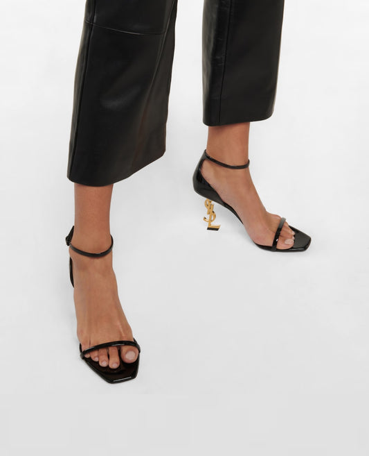 Saint Laurent Opyum Sandals In Patent Leather