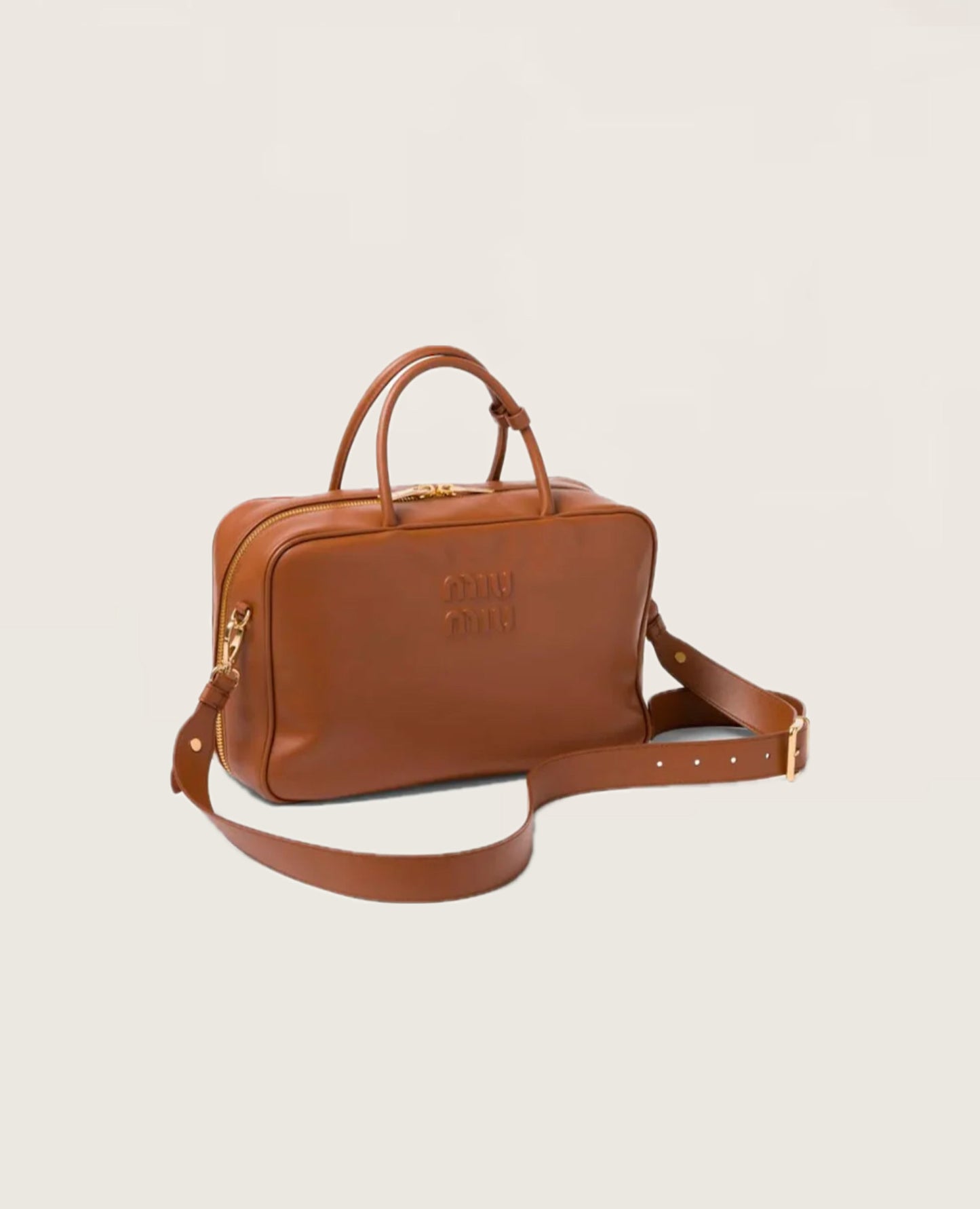 Miu Miu Cognac Leather Top-handle Bag